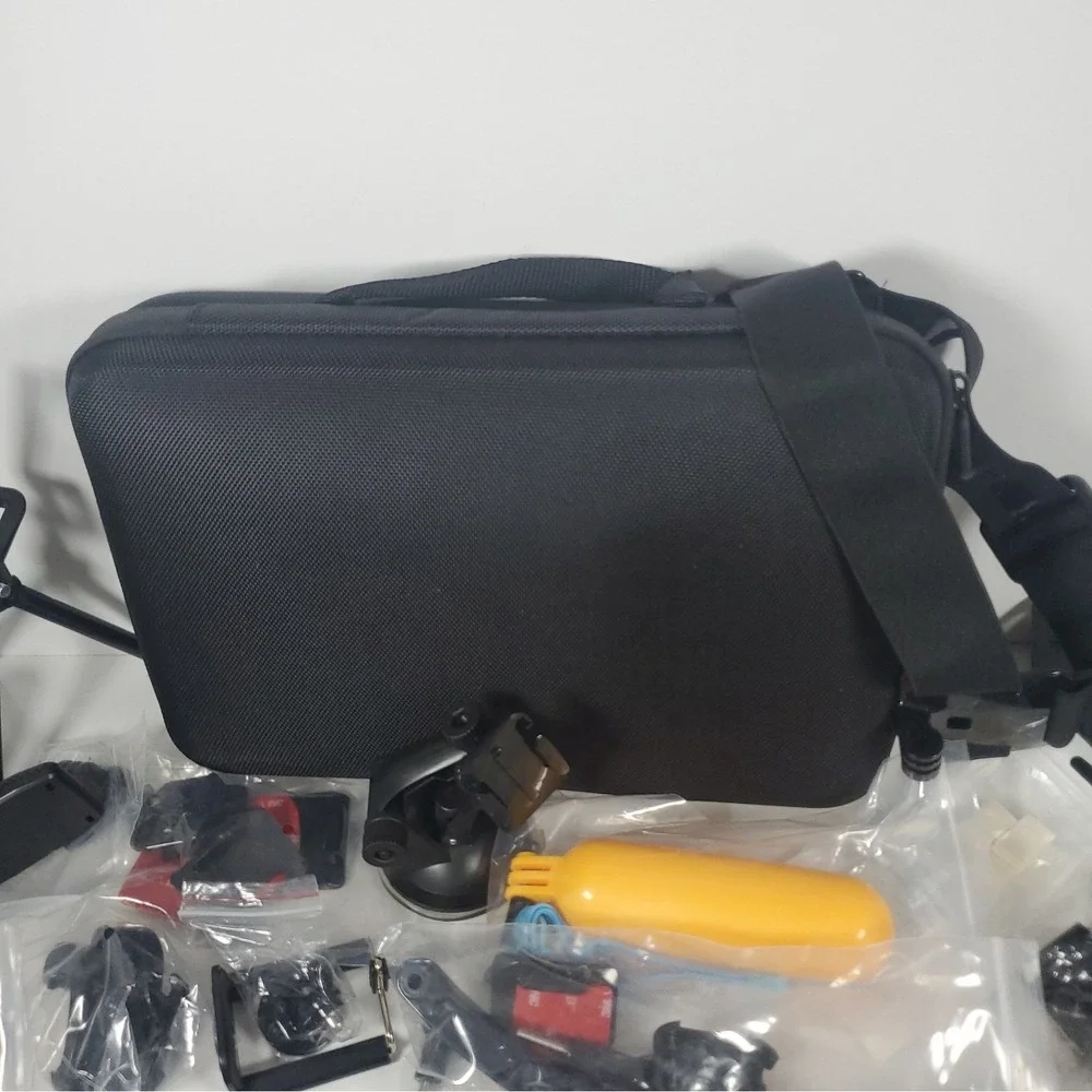 GoPro Hero4, Two Batteries, And Accessories Lot. Mounts, Body And Head Harness